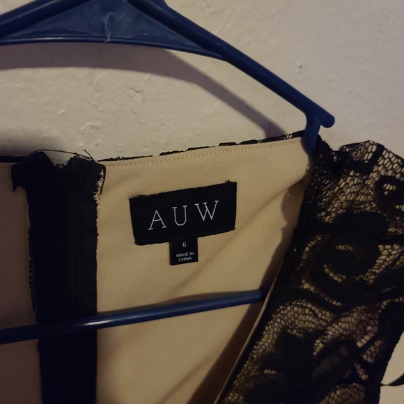 AUW beige and black lace cocktail dress - Picture 2 of 5